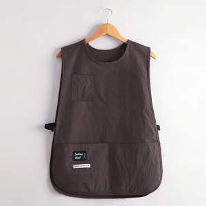 Delantal sin mangas de color sólido, resistente al agua, para cocina, cafetería, trabajo, con bolsillo - Product Image 4