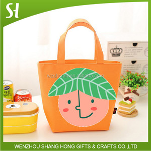 Insulated Non-Woven Cartoon <b>Lunch</b> <b>Tote</b> <b>Bag</b> Mushroom Girl Pattern Zipper Closure 20L Capacity 7 Inch Size - Product Image 2
