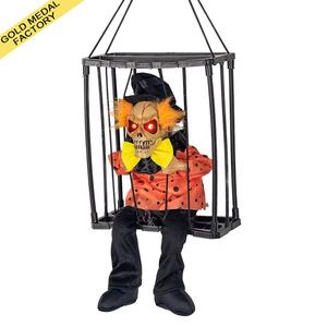 <span class=keywords><strong>Halloween</strong></span> suspendu fantôme Cage jouet électrique tête pour intimider son lumineux prisonnier sorcière borgne suspendus décoration poupées - Product Image 1