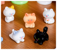 Figurine de chat champignon 3D en résine décorative pour jardin féerique, petite mini tour d'escalade, figurine de dessin animé pour enfants, jouets scientifiques animaux DIY