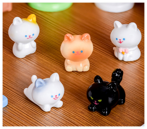 Figurine de chat champignon 3D en résine décorative pour <span class=keywords><strong>jardin</strong></span> féerique, petite mini tour d'escalade, figurine de dessin animé pour enfants, jouets scientifiques animaux DIY - Product Image 6