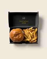 Boîte à emporter pour hamburgers en carton ondulé, écologique, compostable, résistante à l'huile, avec logo personnalisé, taille sur mesure, gaufrage