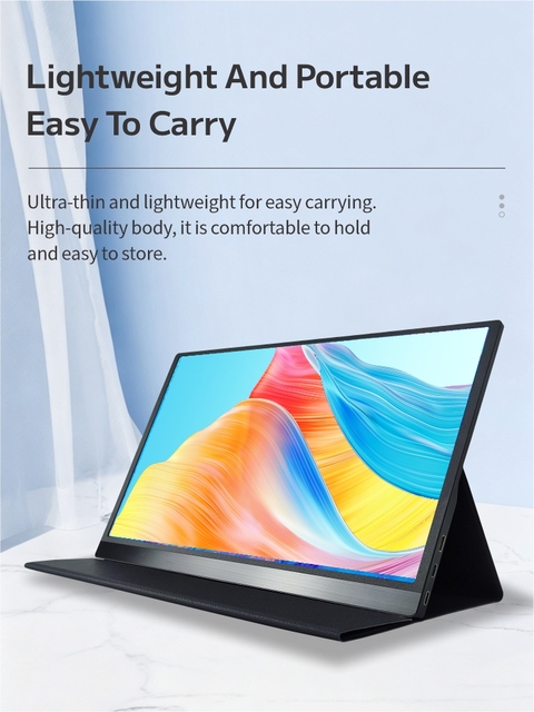 15.6 Inch Portable Monitor FHD IPS Screen USB C Second Display for Laptop Phone