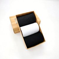 Lot de 3 paires de chaussettes professionnelles pour hommes, en gros, à prix abordable, avec boîtes cadeaux fenêtres, fonction antibactérienne et semelle tissée