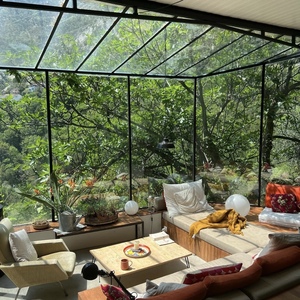 Véranda en verre toutes saisons, structure en aluminium durable, résistante au vent et à la pluie, pour villa, terrasse et <span class=keywords><strong>jardin</strong></span> - Product Image 3