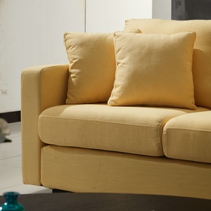 Muebles modernos de estilo nórdico para sala de estar, sofá de tela de 3 plazas, color amarillo, diseño simple italiano - Product Image 3