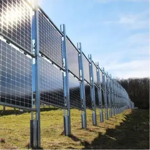 Hqmount Solar Verticale Hek Montage Grond Verticale Beugel Solar Verticale Bifaciale Pv Boerderijen Rack