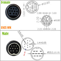 Câble adaptateur en Y Mini DIN 10 broches, câble d'entrée audio 10 broches compatible avec récepteur TV, moniteur TV, projecteur