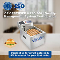 Freidora Eléctrica Comercial Hansu de 12L con Doble Temperatura, Ahorradora de Aceite, Alta Potencia 3500w