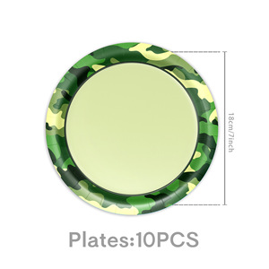 Artículos de Fiesta de Camuflaje, Vajilla Militar, Platos para Cena, Platos para Postre, Vasos, Servilletas para Niños, Artículos de Fiesta de Caza y Militar - Product Image 5