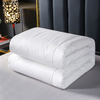 Couette d'hôtel blanche unie imprimée, style simple, avec garnissage en plumes, soie et coton, tissu brossé pour printemps, automne et hiver