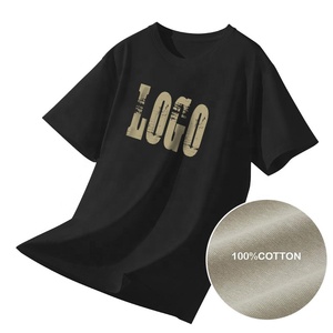 T-shirt Oem à col rond 100% coton unisexe de haute qualité pour hommes graphique de luxe imprimé Logo lourd 280 Gsm Boxy personnalisé surdimensionné - Product Image 1