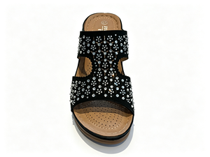 Sandalias de Plataforma para Mujer, Punta Abierta, Cuero Genuino, Pedrería, Diseño Geométrico, Doble Correa, Casuales, Logotipo Personalizado, Marca Privada - Product Image 5