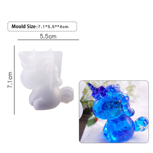 Moule en silicone DLD pour animaux 3D, <span class=keywords><strong>licorne</strong></span>, éducatif pour enfants, indéformable, facile à démouler - Product Image 2