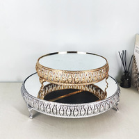 Support à gâteau doré ajouré, lot de 3 pièces, présentoir rond pour desserts, idéal pour centre de table de mariage et décoration de table de fête