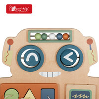 Jouet d'activités sensorielles personnalisé pour développer la motricité fine, robot en bois, planche d'activités pour les tout-petits W12D793