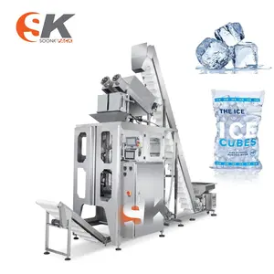 1kg 2kg 5kg PE film frozen ice cubes/ clear ice cube automatic filling sealing weighing packing machine