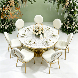 Chaises empilables en acier inoxydable <span class=keywords><strong>doré</strong></span> et blanc de luxe pour événements et banquets de mariage (vente en gros) - Product Image 3