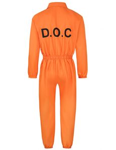 Disfraz de Mardi Gras para Hombre, Mono de Poliéster Naranja de Prisionero para Fiesta de Halloween - Product Image 4