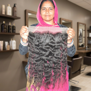 Extensiones de cabello humano virgen indio HD 13*4 frontal ondulado, con cutícula alineada, sin procesar, de proveedor mayorista genuino, para tejido suelto. - Product Image 1