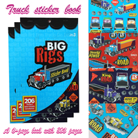 Livre d'autocollants Big Rigs en gros - 206 autocollants de camions autocollants pour albums et agendas, pour garçons, pour décorer les jouets et la papeterie