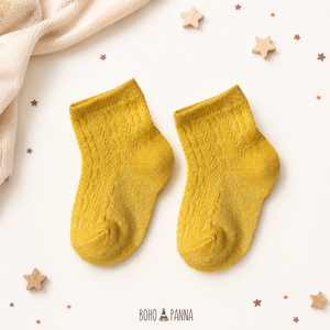 Chaussettes douces de qualité supérieure pour bébés, en coton respirant et extensible, jaunes, taille 1 à 2 ans, confortables, essentielles au quotidien - Product Image 6