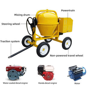 خلاط موقع البناء المنزلي بعجلات هاون متنقلة تغذية الحبوب الإسمنتية صغيرة الحجم محمولة - Product Image 3