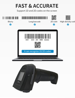 Escáner de Códigos de Barras Inalámbrico HC-880BP 2.4G para USB 1D 2D con Pantalla y Batería Extraíble, Disponible en Stock A4 para Uso en Almacenes