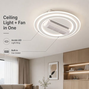 Ventilateur de plafond moderne décoratif d'intérieur en acrylique avec télécommande, 6 vitesses, variateur d'intensité, 3 températures de couleur, pour chambre et salon - Product Image 2