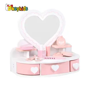 Personalize crianças papel jogar rosa de madeira mini brinquedos para maquiagem, para bonecas w10d506