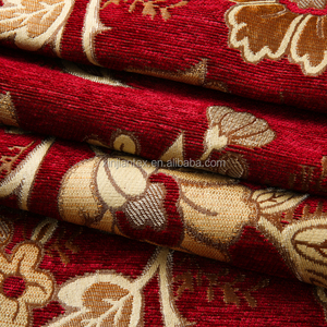 Tessuto per Divani in Ciniglia Jacquard Floreale in Poliestere, Ignifugo e Antibatterico, Vendita Calda - Product Image 2