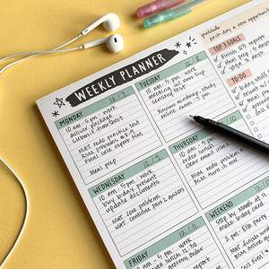 Bloc de notas para planificador semanal, 8,5x11, 52 hojas, organizador, rastreador de hábitos, <span class=keywords><strong>horario</strong></span> diario - Product Image 4
