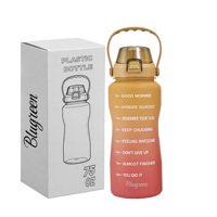 Bouteille d'eau en plastique portable écologique de haute qualité 1000 ml avec paille sans BPA Bouteille d'eau de motivation