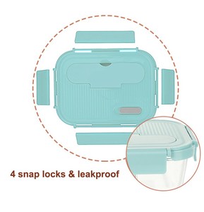 Eco-Friendly Rectangle <strong>Glass</strong> <strong>Food</strong> <strong>Container</strong> with <strong>2</strong> <strong>Compartments</strong> for Home Storage &amp; Freshness Preservation - Product Image 5