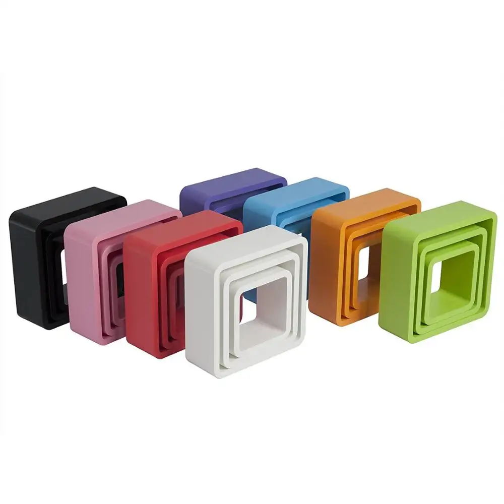 Новый стиль цветной квадратный набор из 3 предметов для гостиной MDF кубическая настенная полка