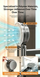 Wholesales convenient Wall Mounted Suction Cup Rotating <b>Kitchen</b> Towel <b>Rack</b> with Hooks Towel Holder <b>Storage</b> <b>Rack</b> for Bathroom - Product Image 6