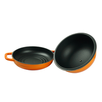 Casserole peu profonde ronde en fonte moderne nouveau modèle avec couvercle en émail accessoires de cuisine pour la cuisson de la soupe et des marmites