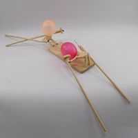 Marionetas de esgrima de madera hechas a mano Juego de batalla de robot de madera para 2 jugadores