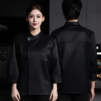 Uniformes de travail en twill à manches longues pour hommes et femmes, vestes de chef pour restaurants et hôtels