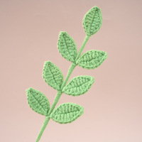 Crochet à fil pour fleurs artificielles, feuilles quatre saisons, bouquet de fleurs en fil fait main, accessoire de photographie