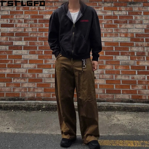 Pantalones Vintage Personalizados de Lona Gruesa, Estilo Cargo, Anchos, con Doble Rodilla, para Trabajo, Tipo Carpintero, para Hombre - Product Image 3