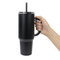 Gobelet isotherme en acier inoxydable de 40 oz personnalisé avec poignée et paille – Vente en gros