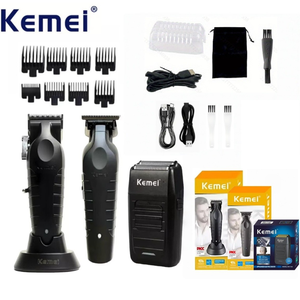 Ensemble de tondeuses électriques professionnelles <span class=keywords><strong>Kemei</strong></span> <span class=keywords><strong>KM</strong></span>-<span class=keywords><strong>2296</strong></span>/<span class=keywords><strong>KM</strong></span>-2299/<span class=keywords><strong>KM</strong></span>-1102 pour le rasage et la coupe des cheveux - Product Image 1