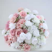 T76 Fleurs de table décoratives pour mariage Boules de roses artificielles Centres de table en boules de fleurs roses Arrangements floraux de mariage pour table