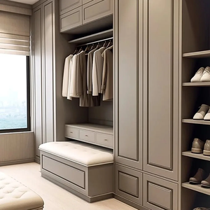 Armario a Medida 2026: Nuevo Diseño Moderno de Lujo, Maximiza el Almacenamiento, Muebles para Toda la Casa, Armario Vestidor de Nogal - Product Image 1