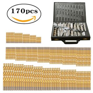 Metric Jobbers Length <b>Drill</b> <b>Bits</b> 170Pcs TiAln Coated Hex Shank Steel Drilling Set - Product Image 1