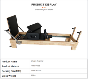 ชุดเครื่องพิลาทิสแบบรีฟอร์เมอร์สำหรับใช้ในบ้าน ทำจากไม้โอ๊ค พร้อมทาวเวอร์สำหรับการออกกำลังกายแบบครบวงจร - Product Image 2