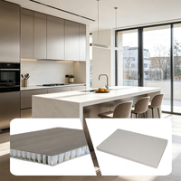 Cuisine îlot moderne, armoires résistantes aux taches et imperméables, panneaux composites en aluminium nid d'abeille, panneaux sandwich
