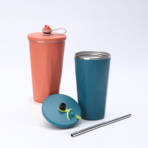 Stainless Steel Tumbler 304 Vacuum Insulated With Straw Portable Travel Cup For Office Car Home Outdoor Use - Product Image 1