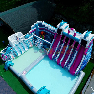 Giant outdoor summer party jumpers commercial water slide jumping castle for kids <b>inflatable</b> with water park - Product Image 2